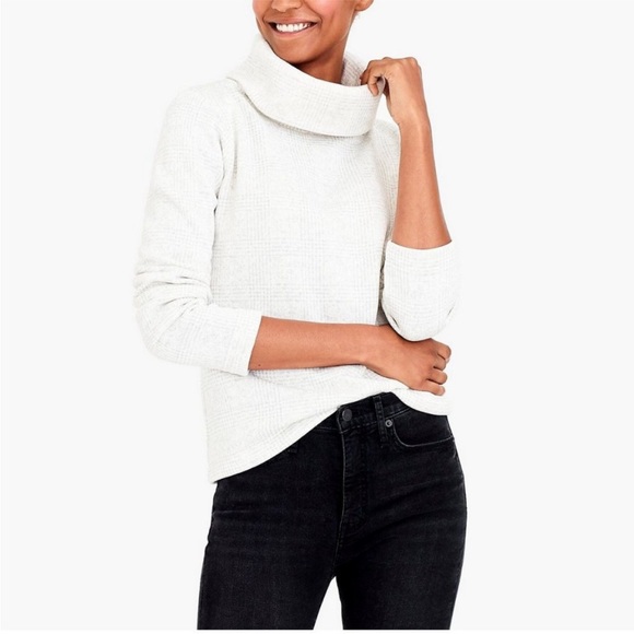 J.Crew Mercantile Women's Funnelneck Glen Plaid Pullover - Picture 4 of 7